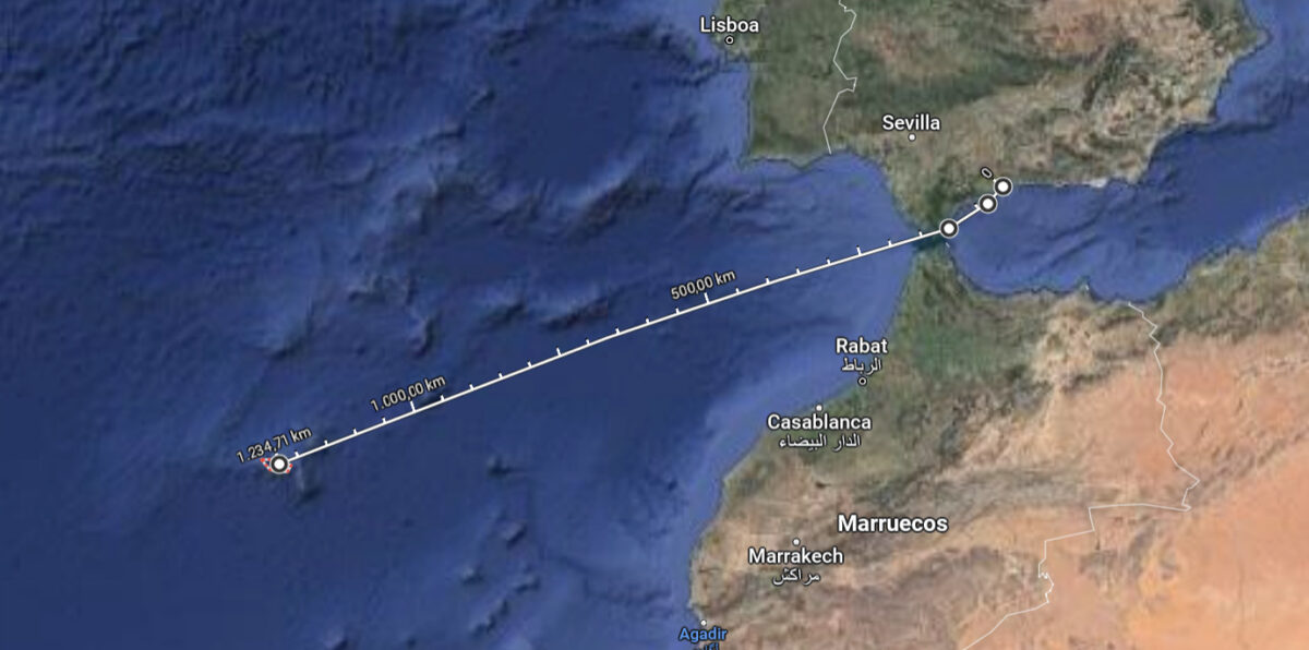 route to Madeira from Málaga in our sailcharter Vivanita