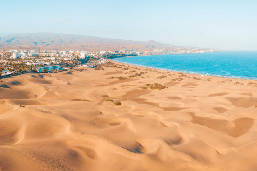 Aereal view Mas Palomas - Gran Canaria / Sailcharter from Madeira to Gran Canaria