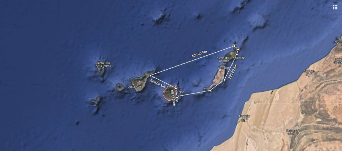 Sailcharter route in canary islands